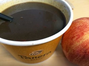 Panera Black Bean Soup w/ Apple instead of bread