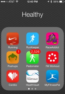 Pedometer++ shows your current step count as a badge